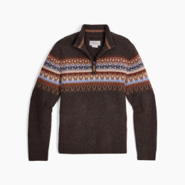 Chandail homme Royal Robins Arch Rock 1/4 Zip brun foncé Turkish Coffee Htr Kirkwood Pt