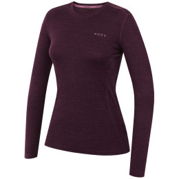 T-shirt femme MOOA MerinoSilk 160 long violet foncé dark purple melange