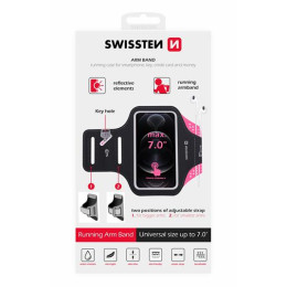 Housse téléphone Swissten Armband Case 7,0" noir / rose