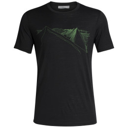 T-shirt homme Icebreaker Mens Tech Lite SS Crewe Peak in Reach vert Black