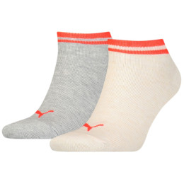 Chaussettes Puma Heritage Sneaker 2P girs grey melange / red