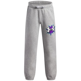 Pantalon enfant Under Armour UA B Rival FLC Graphics Jgr Mod Gray Light Heather gris / blanc Mod Gray Light Heather / / White