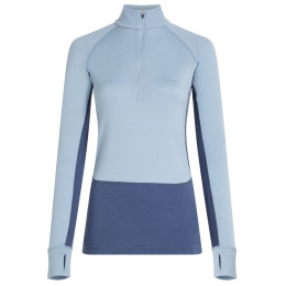 T-shirt fonctionnel femme Icebreaker Wom Mer 260 ZoneKnit LS Half Zip bleu / gris Dawn/Zincblu/Cb