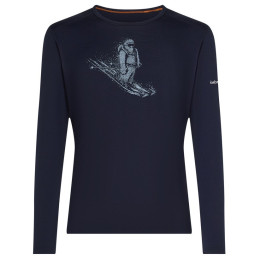 T-shirt fonctionnel homme Icebreaker Men Merino 200 Oasis LS Crewe SkiingYeti bleu foncé Midnight Navy