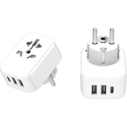 Adaptateur LifeVenture World to Europe Travel Adaptor + USB