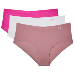 Culotte femme Under Armour PS Hipster 3Pack rose Pink Elixir / Halo Gray / Rebel Pink