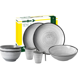 Set de vaisselle Brunner Tivoli Set tete-a-tete blanc / noir