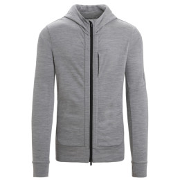 Sweatshirt fonctionnel homme Icebreaker Men Quantum III LS Zip Hoodie gris / noir Metro Heather/Black