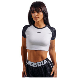 T-shirt femme Nebbia Crop Top Leopard '97 Primal noir BLACK LEOPARD