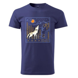 T-shirt homme České parky Wolfie bleue