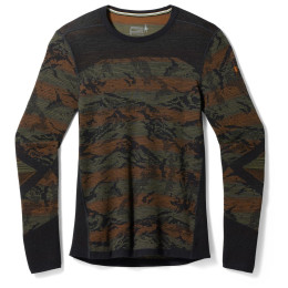 T-shirt fonctionnel homme Smartwool M Intraknit Thermal Mrn Bl Pattern Crew gris / vert Winter Moss Mountain