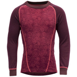 T-shirt fonctionnel enfant Devold Duo Active Merino Shirt Kid rose / bordeau Beetroot