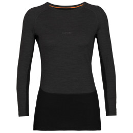 T-shirt fonctionnel femme Icebreaker ZoneKnit™ 200 LS Crewe gris / noir jet heather/black/metro heather/cb