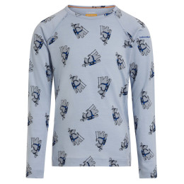 T-shirt fonctionnel enfant Icebreaker Kids M 200 Oasis LS Crewe Bear Tour AOP bleu clair Zinc Blue/Aop