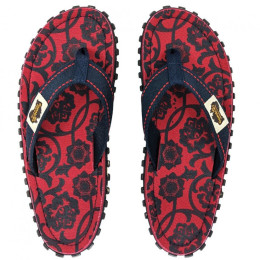 Tongs Gumbies Islander Flip-Flops - Red & Blue Rose