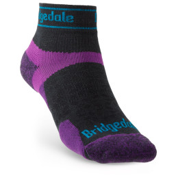 Chaussettes Bridgedale Trail Run UL T2 MS Low noir / violet Charcoal/Purple/