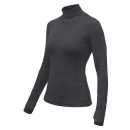 T-shirt fonctionnel femme Sensor Merino Bold Roll Neck dl.rukáv gris foncé Anthracite Gray