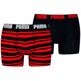 Caleçon homme Puma Everyday Striped Boxers 2P noir / rouge Red / Black