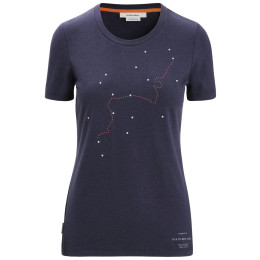 T-shirt femme Icebreaker Central Classic SS Tee Tour du Mont Blanc bleu foncé Midnight Navy