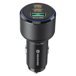 Adaptateur Swissten Car Charger 2x USB-C PD + USB-A, 95 W + cabel USB-C / USB-C, 1 m