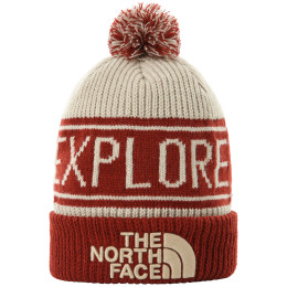 Bonnet The North Face Retro Tnf Pom Beanie banc / rouge BrickHouseRed/Flax