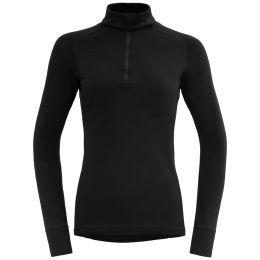 T-shirt fonctionnel femme Devold Duo Active Merino 205 Z.Neck noir / gris BLACK