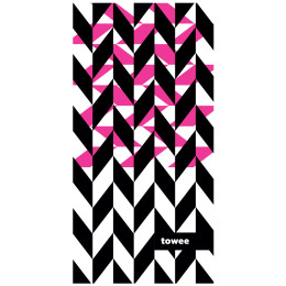 Serviette Towee Dynamica 50x100 cm rose / noir Dynamica