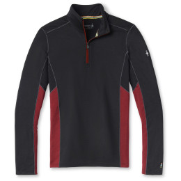 Sweatshirt fonctionnel homme Smartwool M Merino Sport 150 Long Sleeve 1/4 Zip noir / rouge TibetanRedHeatherBlack