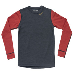 T-shirt fonctionnel enfant Devold Expedition Merino Shirt Jr bleu / rouge NIGHT/BEAUTY