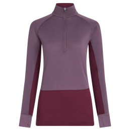 T-shirt fonctionnel femme Icebreaker Women Mer 200 ZoneKnit LS Half Zip violet Dkber/Greplu/Cb