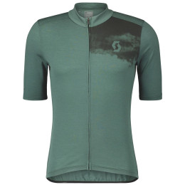 Maillot vélo homme Scott M's Gravel Merino SS vert foncé smoked green/black