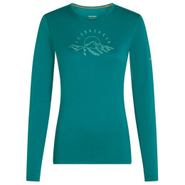 T-shirt fonctionnel femme Icebreaker Women Merino 200 Oasis LS Crewe Sunrise Summit turquoise Tidal Teal