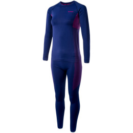 Sous-vêtements thermique femme Hi-Tec Lady Karti set bleu foncé BlueDepths/Sangria