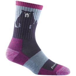 Chaussettes femme Darn Tough Bear Town Micro Crew Lightweight With Cushion violet purple