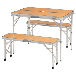 Ensemble table et bancs Easy Camp Marle brun