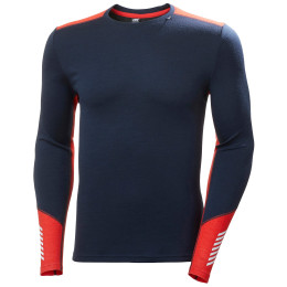 T-shirt fonctionnel homme Helly Hansen Lifa Merino Midweight Crew 2021 bleue / rouge Navy