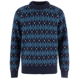 Chandail homme Fjällräven Övik Jacquard Knit M bleu Dark Navy-Indigo Blue