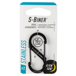 Mousqueton auxiliaire Nite Ize S-Biner Stainless Steel #2 noir Černá