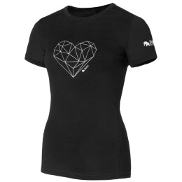 T-shirt femme Zulu Merino 160 Short Heart vert black