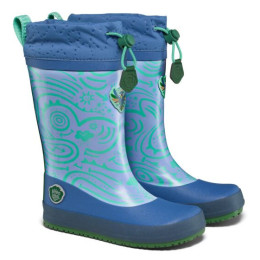 Bottes enfants Affenzahn Rainboot Vegan Puddly Bird of Paradise bleu / orange Bird of Paradise