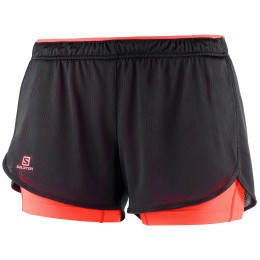 Short femme Salomon Agile 2in1 Short W noir / orange Black/FieryCoral
