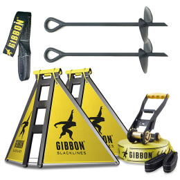 Slackline Gibbon Independence Kit Classic noir / jaune