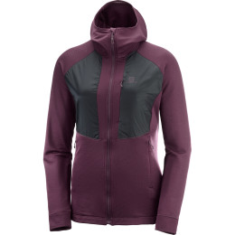 Sweat-shirt femme Salomon Grid Mid Fz W violet Winetasting