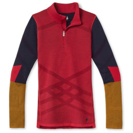 T-shirt fonctionnel femme Smartwool W Intraknit Merino 200 Colorblock 1/4 Zip rouge pomegranate