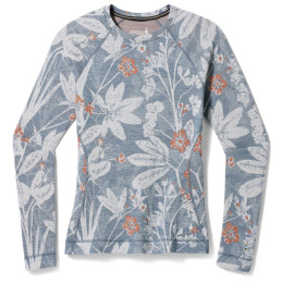 T-shirt fonctionnel femme Smartwool W Classic Thermal Merino BL Crew Boxed 2023 bleu clair Winter Sky Floral