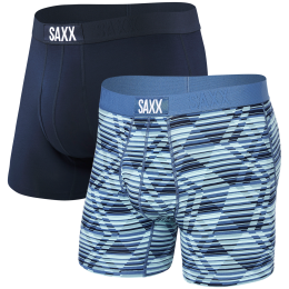 Caleçon Saxx Ultra Super Soft Boxer BF 2Pk bleue dazed argyle/navy