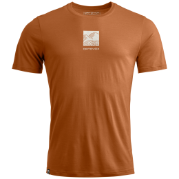 T-shirt fonctionnel homme Ortovox 120 Cool Tec Abstract brun clair Bristle Brown