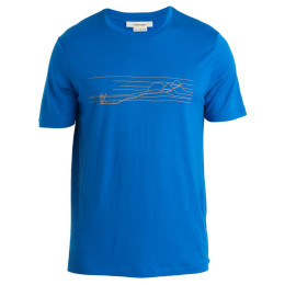 T-shirt homme Icebreaker M Tech Lite II SS Tee Ski Stripes bleue Lazurite