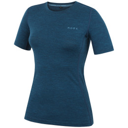 T-shirt femme MOOA MerinoSilk 160 short bleu lagoon blue melange