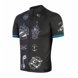 Maillot vélo homme Sensor Cyklo Tour vert black tatoo